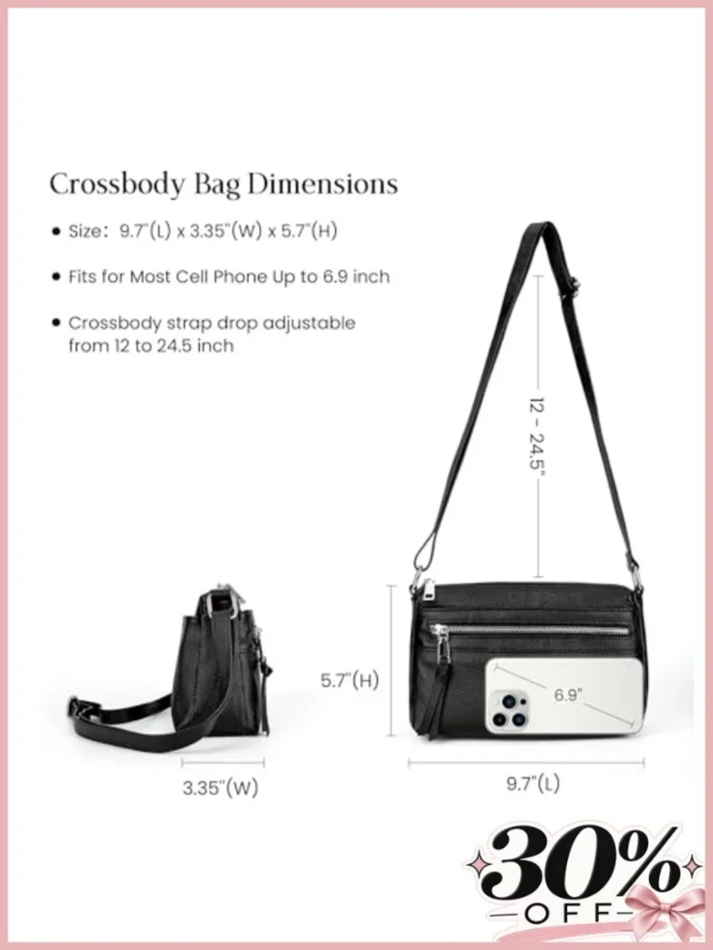 Genuine Leather Crossbody Bag RFID Small Travel Purse